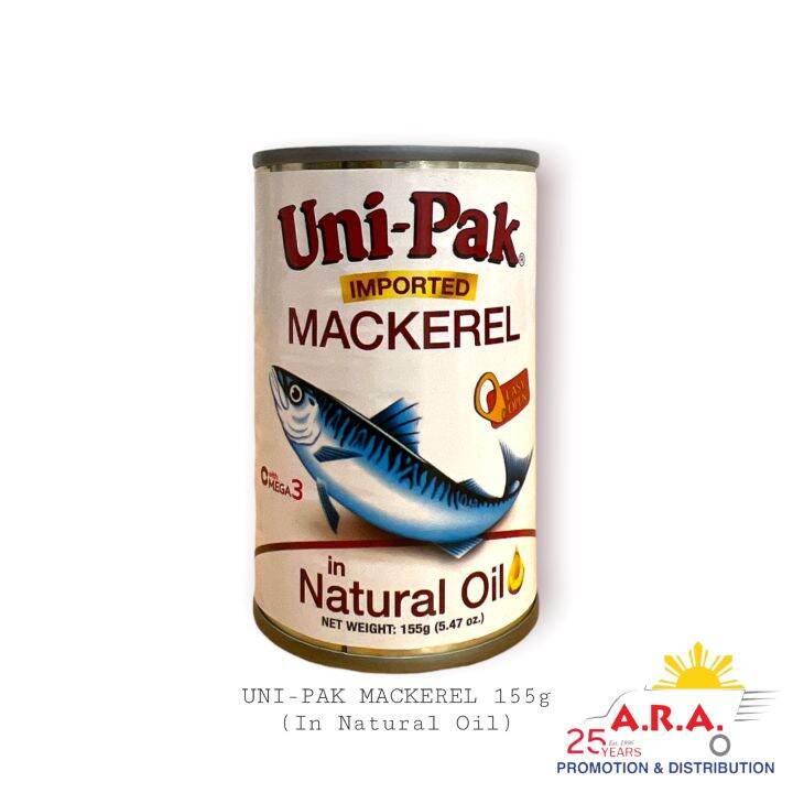 Unipak Mackerel in Natural Oil 155g Lazada PH