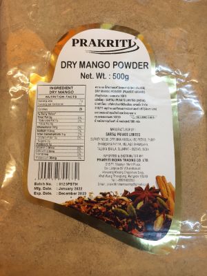 Prakriti dry mango powder Aamchur 500gm packing (ผงมะม่วงแทะ100%)