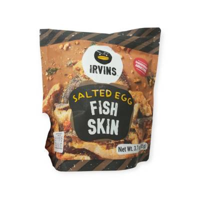 Irvins Hot  Salted Egg Fish Skin 105 g.หนังปลาทอดกรอบเคลือบไข่เค็ม 105 กรัม