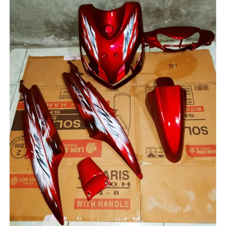 Full Body Halus Yamaha Mio Smile Merah Plus Striping Cover Full Body