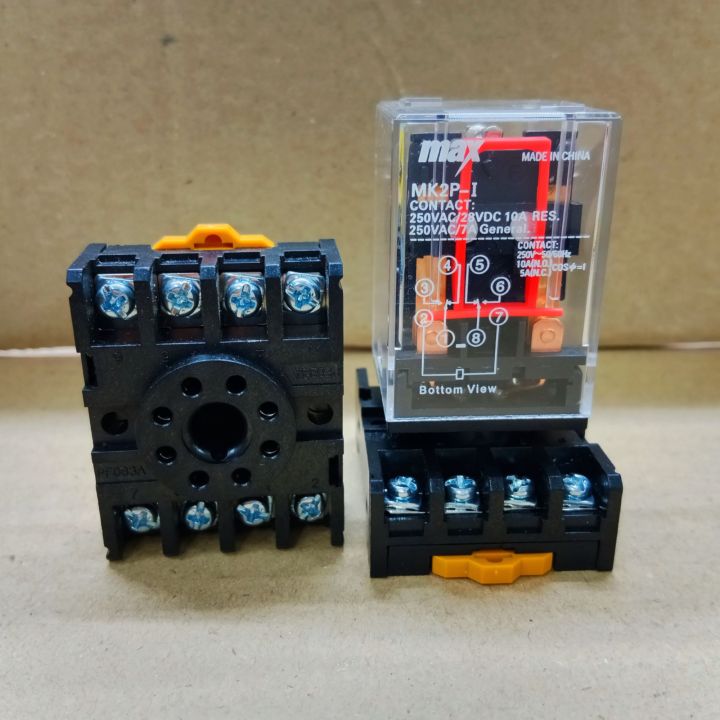 RELAY MAX MK2P 8 PIN 220 VOLT RELAY MK2P RILAY RELAY + SOCKET MK2P 220V ...