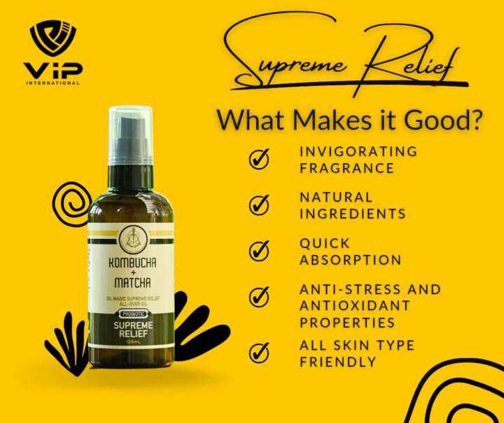 Kombucha + Matcha Supreme Relief All Over Oil for Stress, Pain