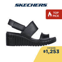 Skechers สเก็ตเชอร์ส รองเท้าแตะผู้หญิง Women Foamies Pier Ave Promenade Sandals - 111227-BBK Anti-Odor, Machine Washable, Luxe Foam, Wedge Fit