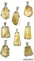 จี้ควอตซ์ไหมทอง Golden rutilated quartz pendent