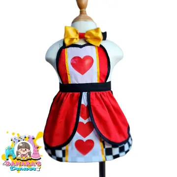Ambesonne Alice in Wonderland Apron, Rabbit Motion Cups Hearts and