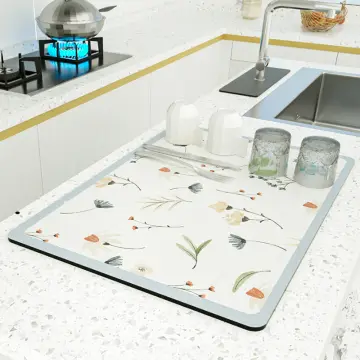 Kitchen Countertop Hydrophilic Pad Bar Cup Water Draining Pad Dish