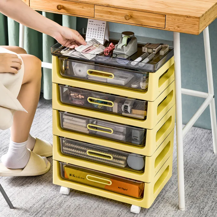 Office Storage Rack under Table Storage Drawer Movable Floor