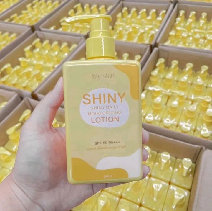 โลชั่นชายนี่-shiny-แพ็กเกจใหม่ล่าสุด-แบรนด์วิววี่-หัวเชื้อโลชั่นพร้อมกันแดด-spf50-พร้อมส่งค่ะ