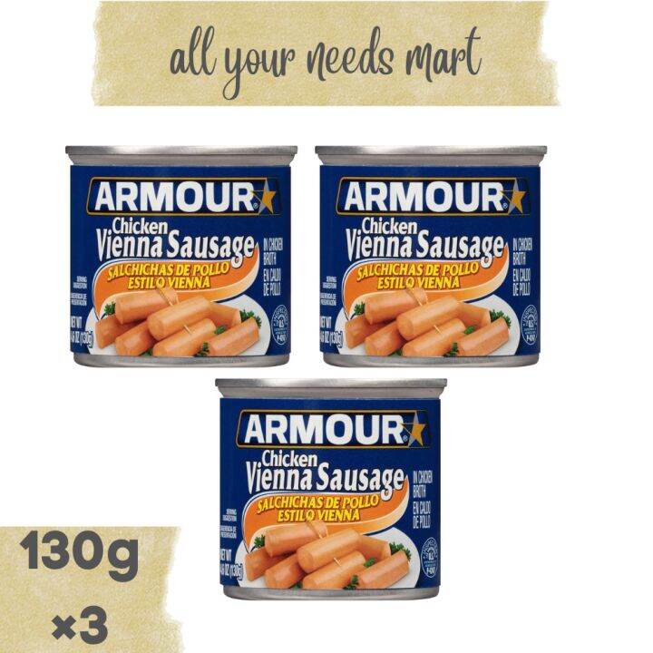 Armour Chicken • Vienna Sausage • Salchicha De Pollo • 130gx3 Lazada Ph