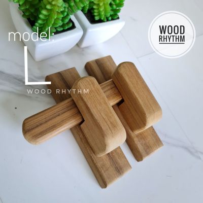 "Wood Rhythm วู๊ดริธึม" กลอนไม้มินิมอล เป็นทั้งมือจับและกลอนในตัว กลอนสลักโมเดิร์น กลอนไม้จริง Minimal Solid Wood Lock Handles