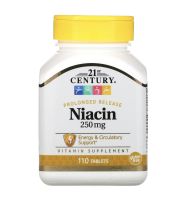 [ของแท้ ตรงปก] ผลิตภัณฑ์เสริมอาหารวิตามิน บี 3 niacin 250 mg 110 เม็ด Prolong Release จาก อเมริกา