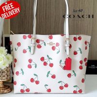 กระเป๋าสะพายไหล่ ใบใหญ่ COACH CE627 MOLLIE TOTE WITH HEART CHERRY PRINT