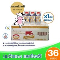 [ส่งฟรี]x1ลัง Thai Denmark Lactosetree นมวัวแดง แลคโตสฟรี  ขนาด 200มล. (ยกลัง 1 ลัง รวม : 36 กล่อง )