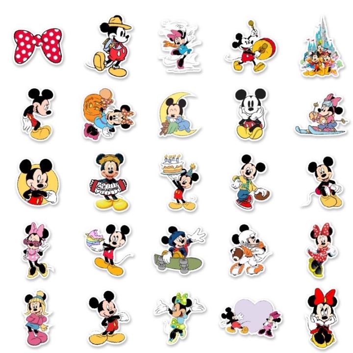 sticker-สติ๊กเกอร์-mickey-mouse-342-มิกกี้-เมาส์-50-ชิ้น-มิกกี้เมาส์-มิค-กี้-เม้า-มินนี่-mickeymouse-ตุ๊กตา-มิกกี้เมา