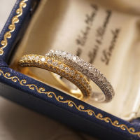 แหวนเพชร Moissanite หรูหราเบาๆงานประณีตนิ้วก้อยสามมิติเงินแท้ลายดอกยิปโซแหวนเพชรสำหรับผู้หญิงแหวนแต่งงาน