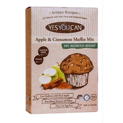 Apple &Cinnamon Muffin Mix Gluten Free 400g. YesYouCan แป้งมัฟฟินแอปเปิ้ลและชินนาม่อน สำเร็จรูป
