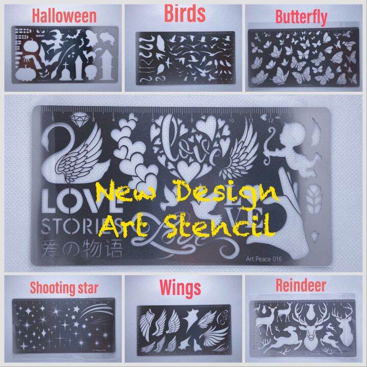 Art Stencils Stainless Steel Stencils Soft Pastel Art Nagomi