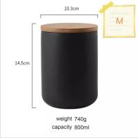 โถเซรามิค สีดำ 800ml tea canister โถใส่เครื่องเทศ​ โถชา โถกาแฟ  ขวดใส่เครื่องปรุง​ กระปุกใส่ชา​ โถใส่กาแฟ​