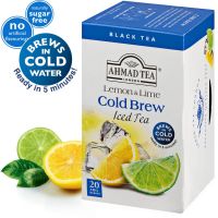 ชาเลมอนมะนาวพร้อมชงเย็น Ahmad Tea Cold Brew lemon &amp; Lime (20 Teabags) Halal Certified