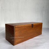 กล่องไม้สักแท้ กล่องเก็บของ กล่องไม้เก็บของอเนกประสงค์ (ไม้สักเก่า)  ขนาด : กว้าง 14 x  ยาว 38 x สูง 14 cm