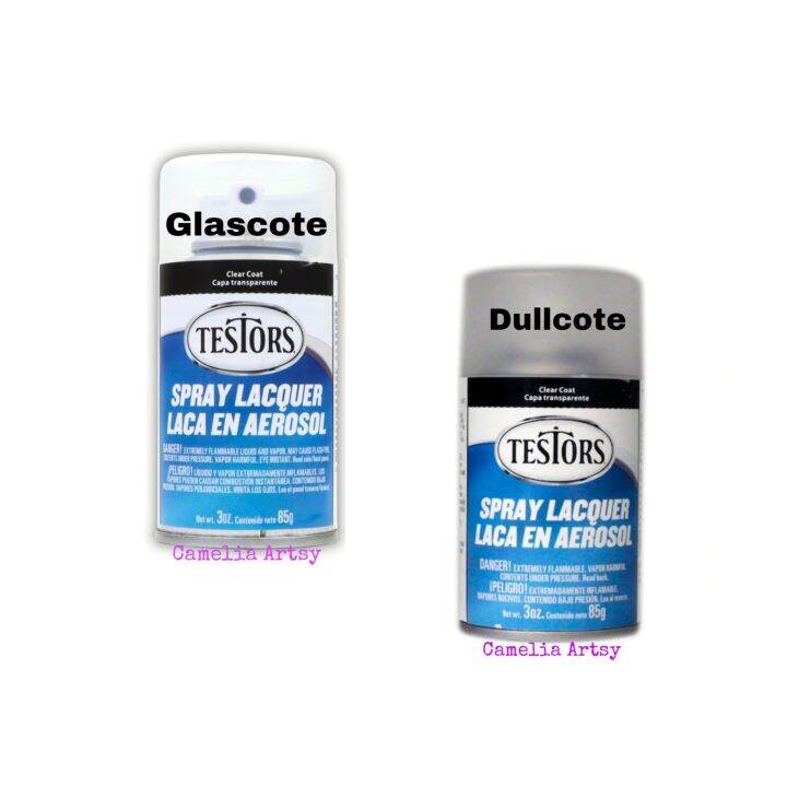 Testors® Lacquer Top Coat & Thinner Spray Dullcote/Gloscote 85g Lazada