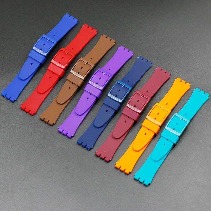 Watch Strap Accessories Swatch Silicone Watch Strap 17 Mm19mm Pin
