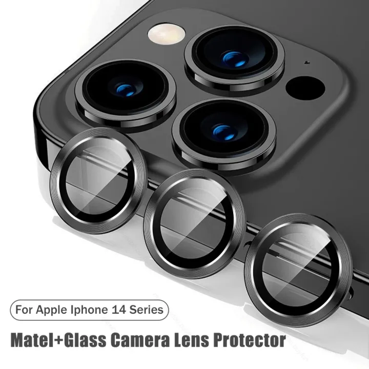 Metal Ring Camera Lens Protector on For iPhone 14 14 Pro Max 14 Plus