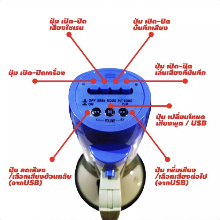 โทรโข่ง-deccon-mg-1002u-น้ำเงิน-6-โทรโข่งมีไซเรนอัดเสียงได้-มีไซเรน-กำลังขับ-25w-ขนาดฮอร์น-6-นิ้ว