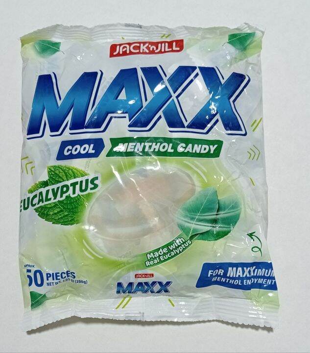 Maxx Cool Menthol Candy Eucalyptus Made With Real Eucalyptus 50 Pcs 