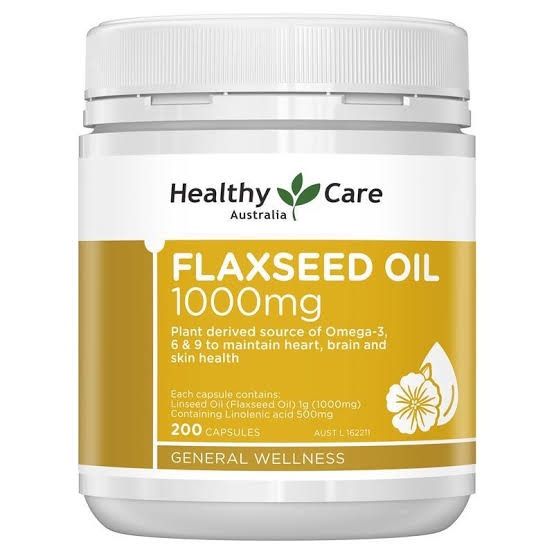 Healthy Care Flaxseed Oil 1000mg 200 Capsules Exp.03/2025