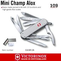 มีด VICTORINOX แท้รุ่น MINICHAMP ALOX รหัส 0.6381.26 แชมป์รุ่นเล็กที่แข็งแกร่งที่สุด 15 FUNCTIONS MADE IN SWITZERLAND