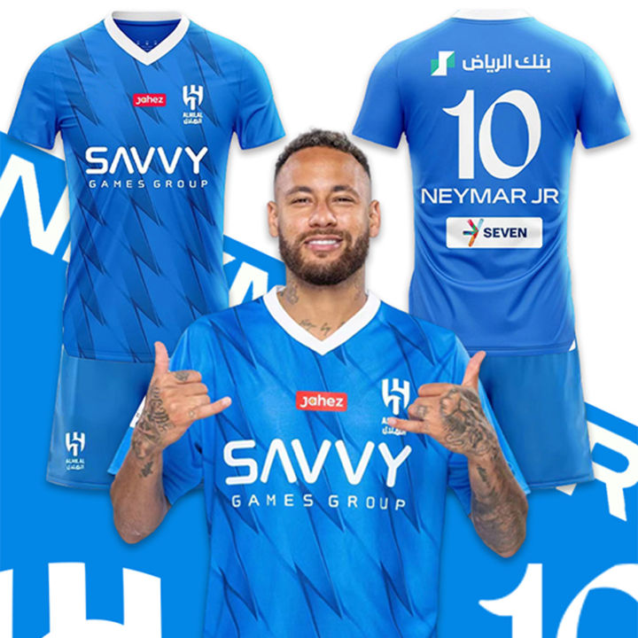 TinyStrikers New Neymar Al Hilal Saudi Football Shirt, 23/24 Al Hilal Neymar Soccer Jersey, Neymar Jr 10 Jersey for Men's