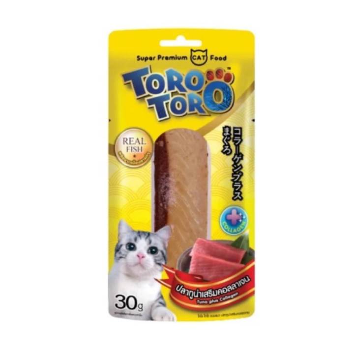 toro-โทโร่-ขนมแมว-ทำจากเนื้อปลาทูน่าและเนื้อสันในไก่แท้-100-ขนาด-30-กรัม