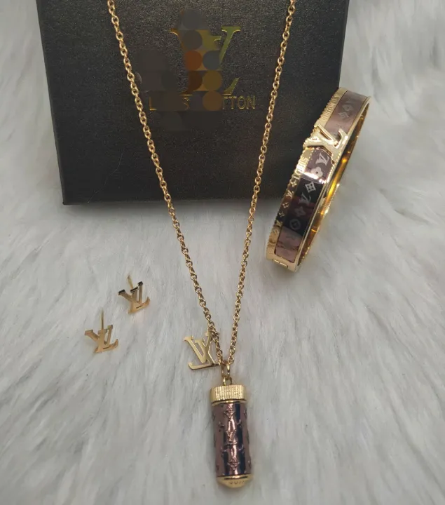 LV Jewelry set high quality stainless steel Lazada PH