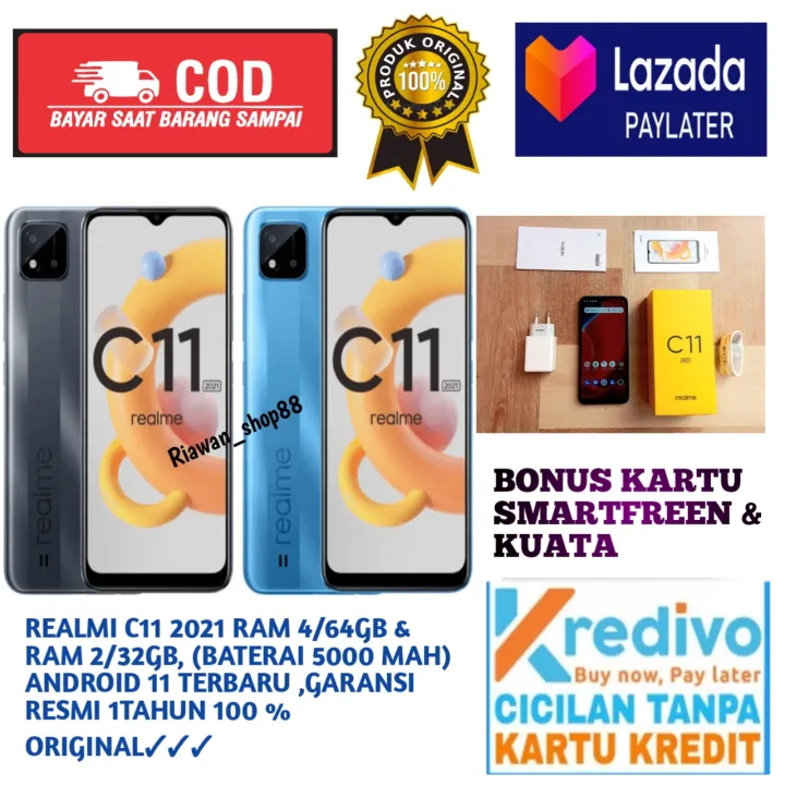 REALME C11 2021 RAM 4/64GB & RAM 2/32GB ,ANDROID 11 TERBARU ,(BATERAI ...