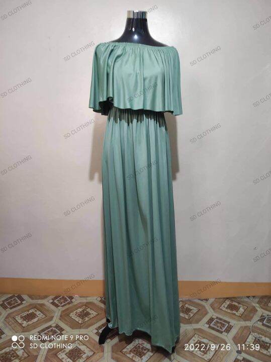 Off Shoulder Dress Three Way (3 Way) Sage Green | Lazada PH