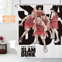 ม่านอาบน้ำกันน้ำ Slam Dunk อะนิเมะห้องน้ำห้องน้ำห้องน้ำห้องอาบน้ำม่านกั้นน้ำแบบไม่เจาะรูม่านแขวน