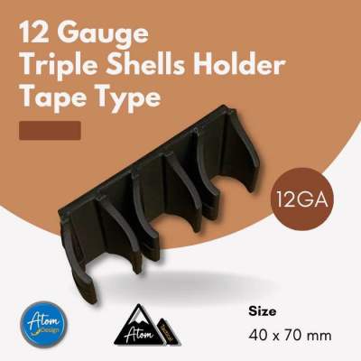แผ่นติดตั้งลูกขนาด 12 GA แบบ 3 ลูก ชนิดเทปกาว - 12 Gauge Triple Shells Mount for Tape [MP Design23]