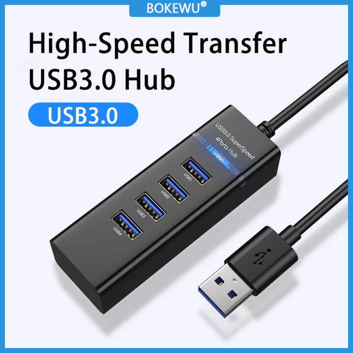 BOKEWU USB HUB 4 Ports USB 2.0 3.0 HUB Multi Splitter High Speed USB