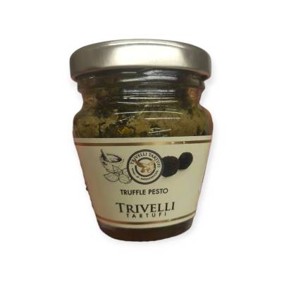 Trivelli Tartufi Truffle Pesto Sauce 45g. ซอสใบโหระพาผสมเห็ดทรัฟเฟิลและน้ำมันมะกอก 45กรัม