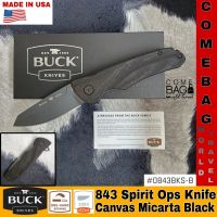 มีดBUCK 843 Sprint Ops Flipper Knife, Black Canvas Micarta, S30V Steel,Liner Lock ของแท้ ผลิตอเมริกา