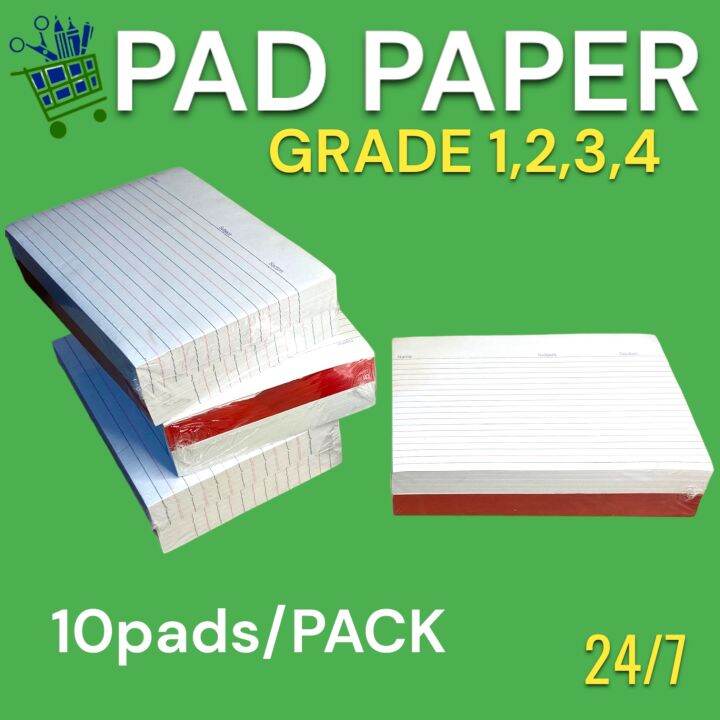 Pad Paper Grade School(1,2,3,4)10pads per Pack Lazada PH