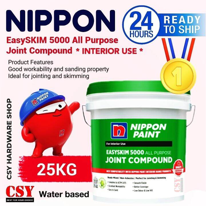 Nippon Paint All purpose joint compound 25kg EasySKIM 5000 Lazada