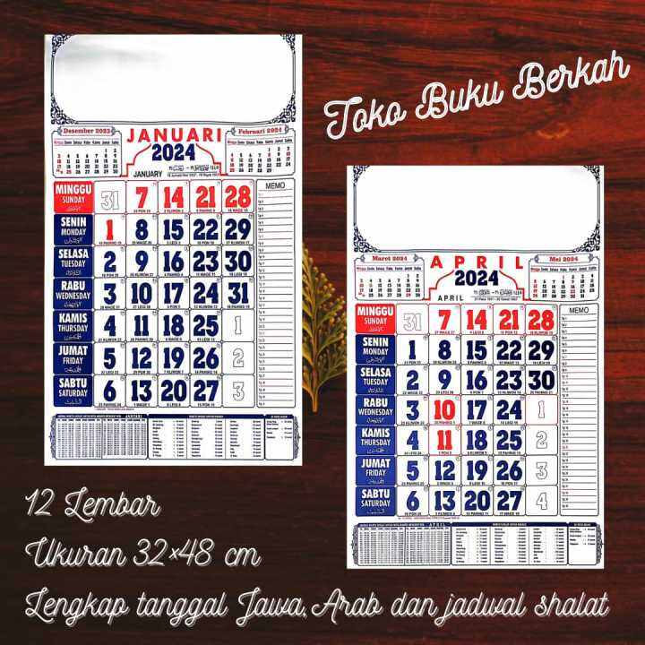 kalender dinding 2024, 12 lembar ukuran (32×48CM) | Lazada Indonesia
