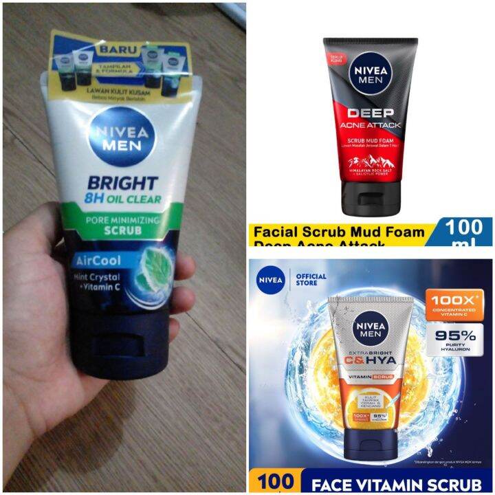 nivea facial scrub for men 100g facial wash sabun pencuci muka Lazada