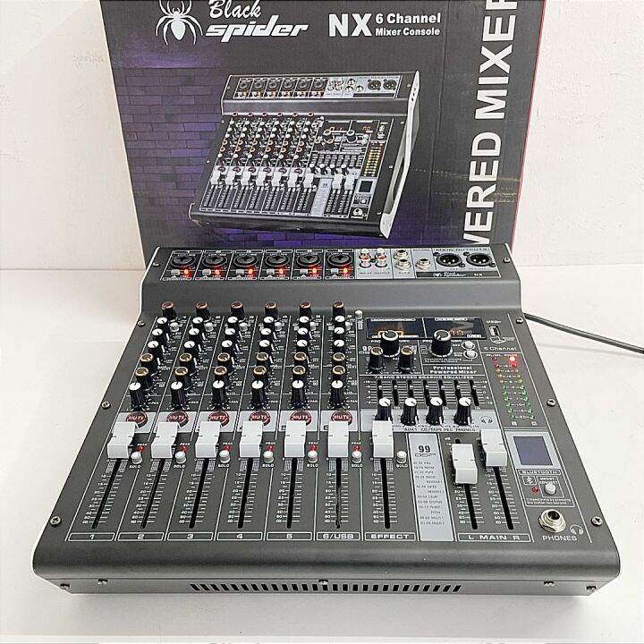 Power Mixer Audio Blackspider NX 6 Bluetooth Effect Reverb 6Ch Lazada
