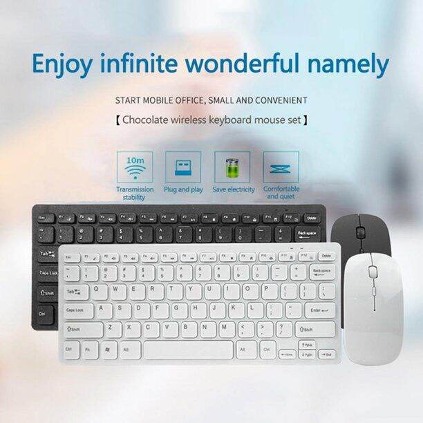 Wireless Keyboard and Mouse Combo Silent, RATEL 2.4GHz UltraThin Full