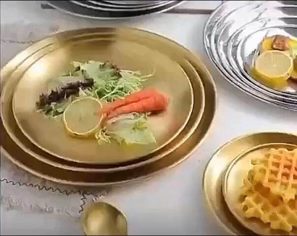 dinner-plates-gold-dining-plate-serving-dishes-round-plate-european