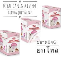 Royal Canin Kitten Gravy&amp; Jelly 85g โรยัล คานิน อาหารเปียกแบบซองสำหรับลูกแมวอายุ 4-12เดือน. ยกโหล.12ซอง