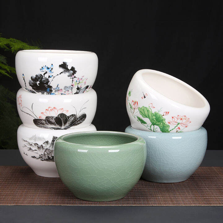 Bowl Lotus Water Lily Flower Pot Ceramic Large Hydroponic Plant Lotus